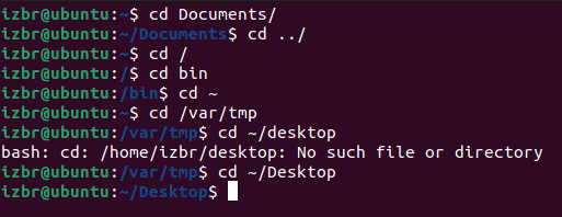 changing directories to move all around the filesystem