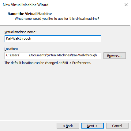 Naming the VM