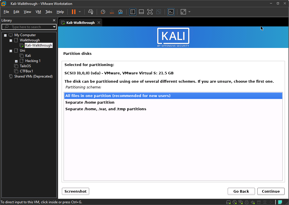 Select partitioning scheme