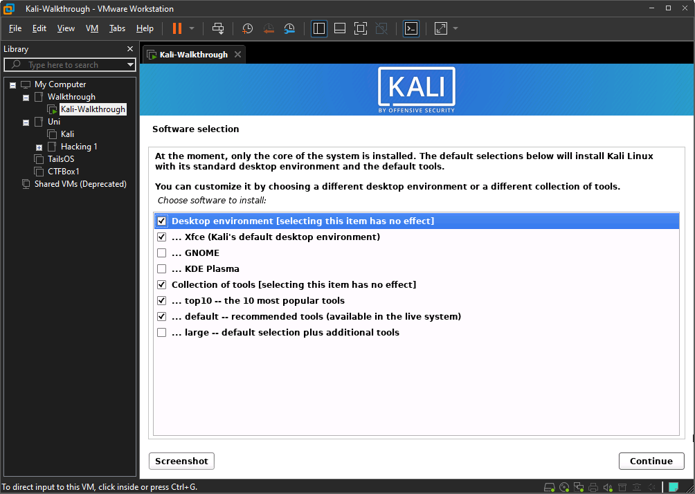 Software selection - desktop environment and pre-installed software